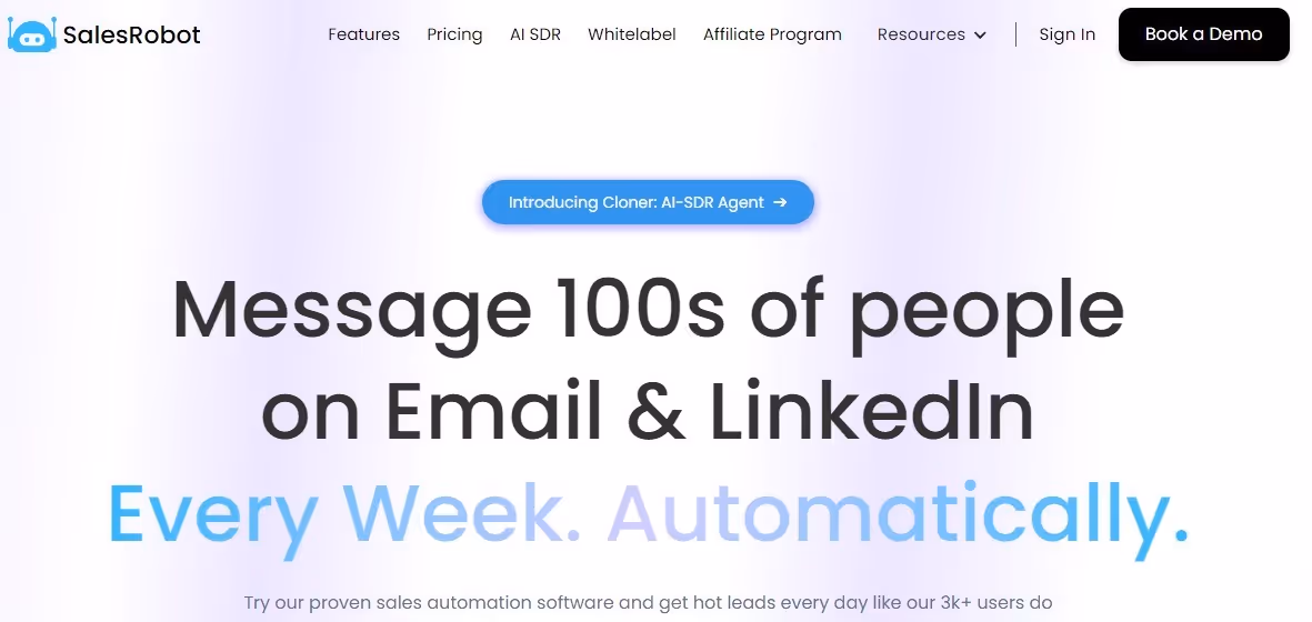 SalesRobot home page
