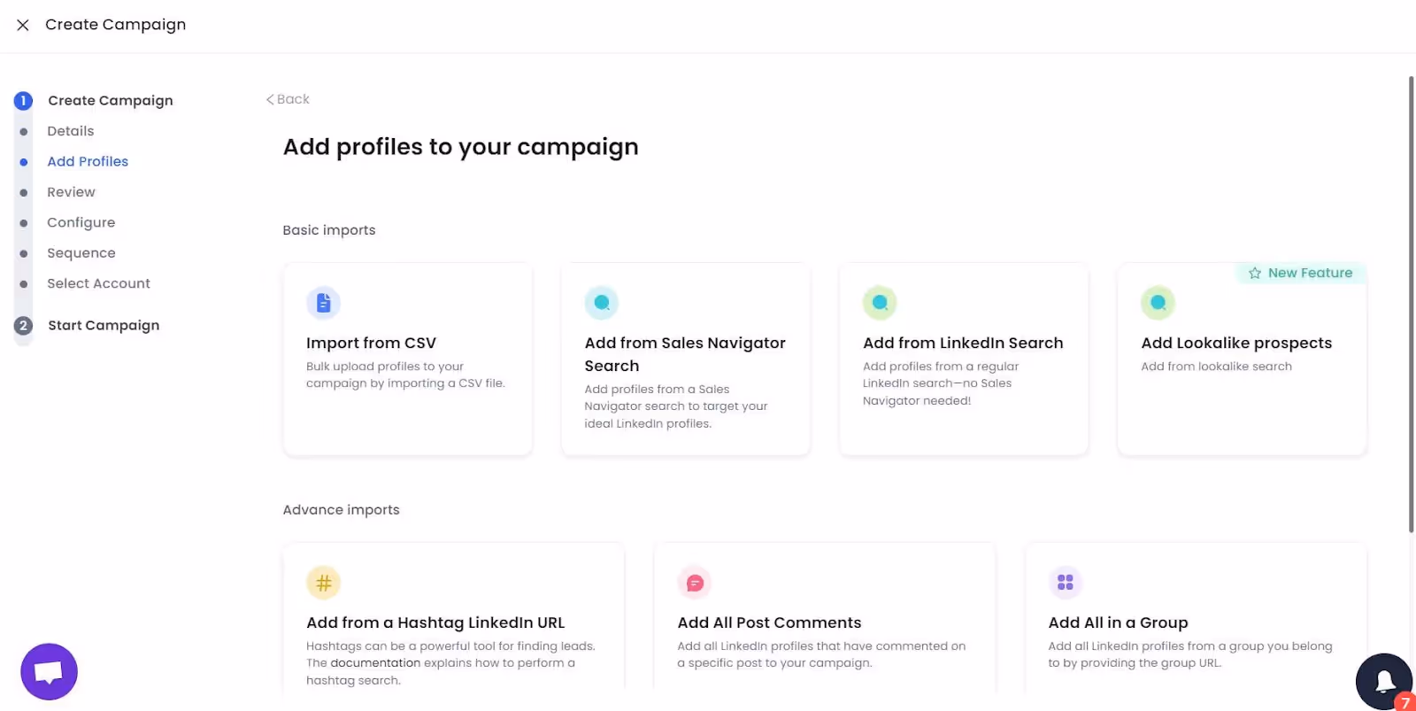 SalesRobot add profiles to campaign