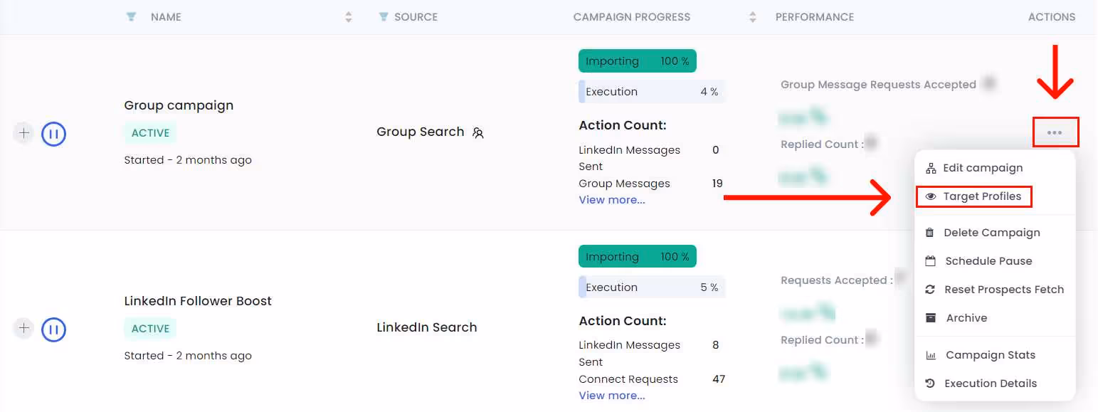SalesRobot campaign options
