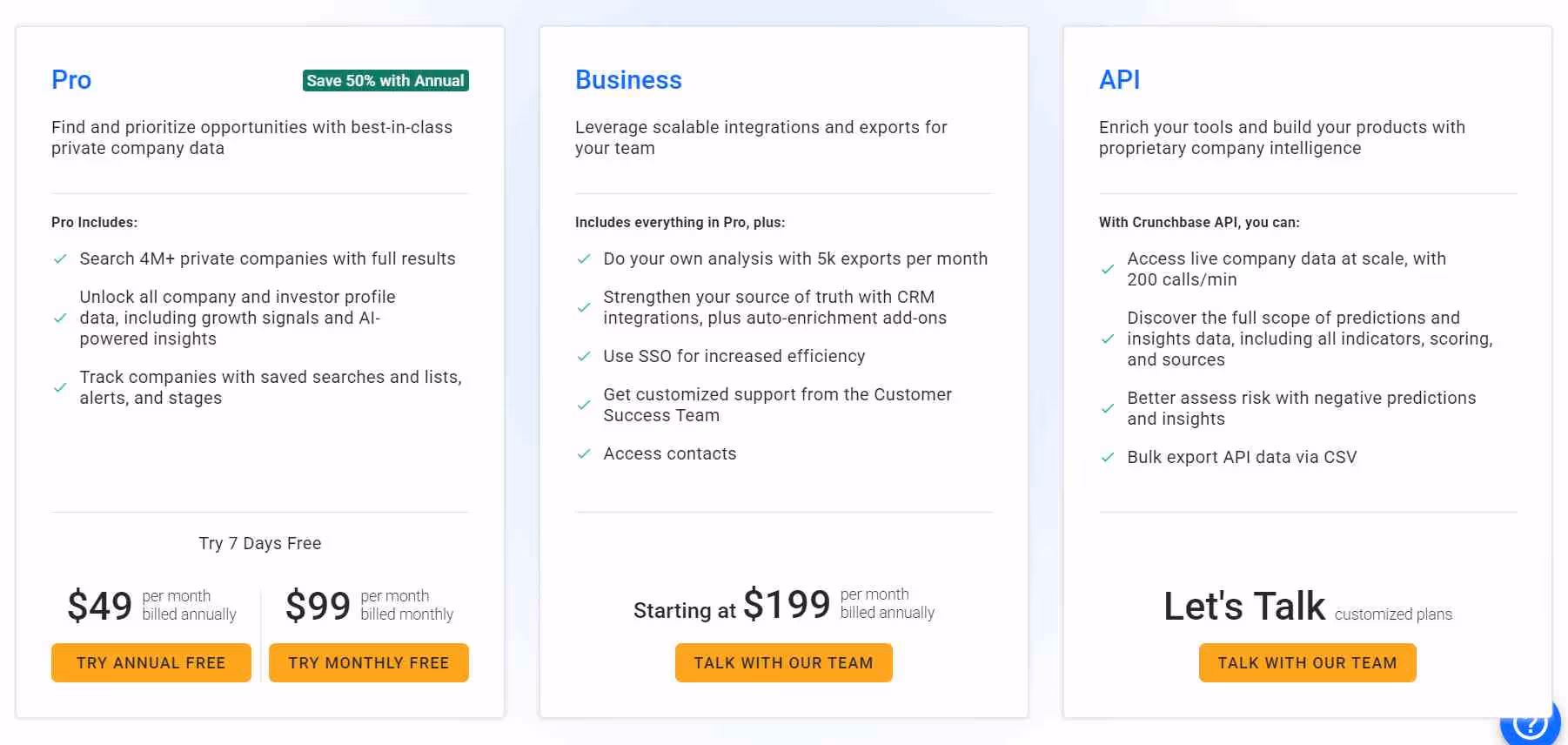 crunchbase pricing