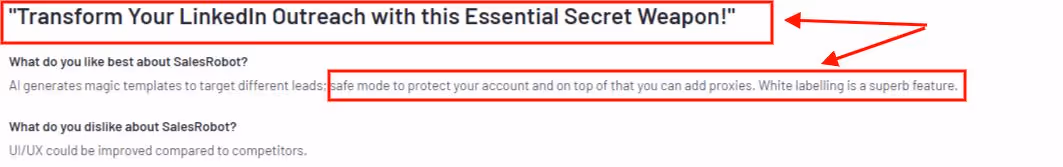 G2 review of Salesrobot
