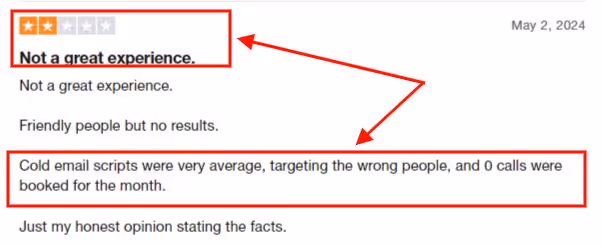 Trustpilot review of LeadIn