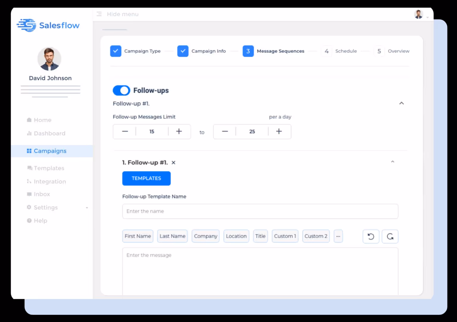 Salesflow's follow up feature
