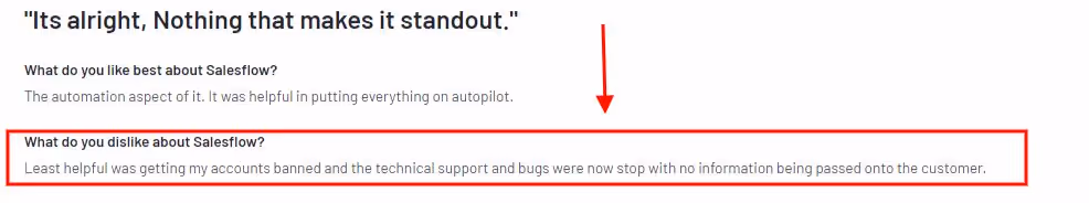 G2 review of Salesflow