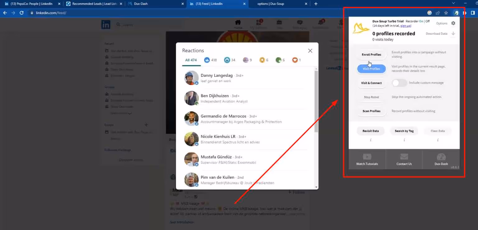 LinkedIn chrome extension tool prospecting 