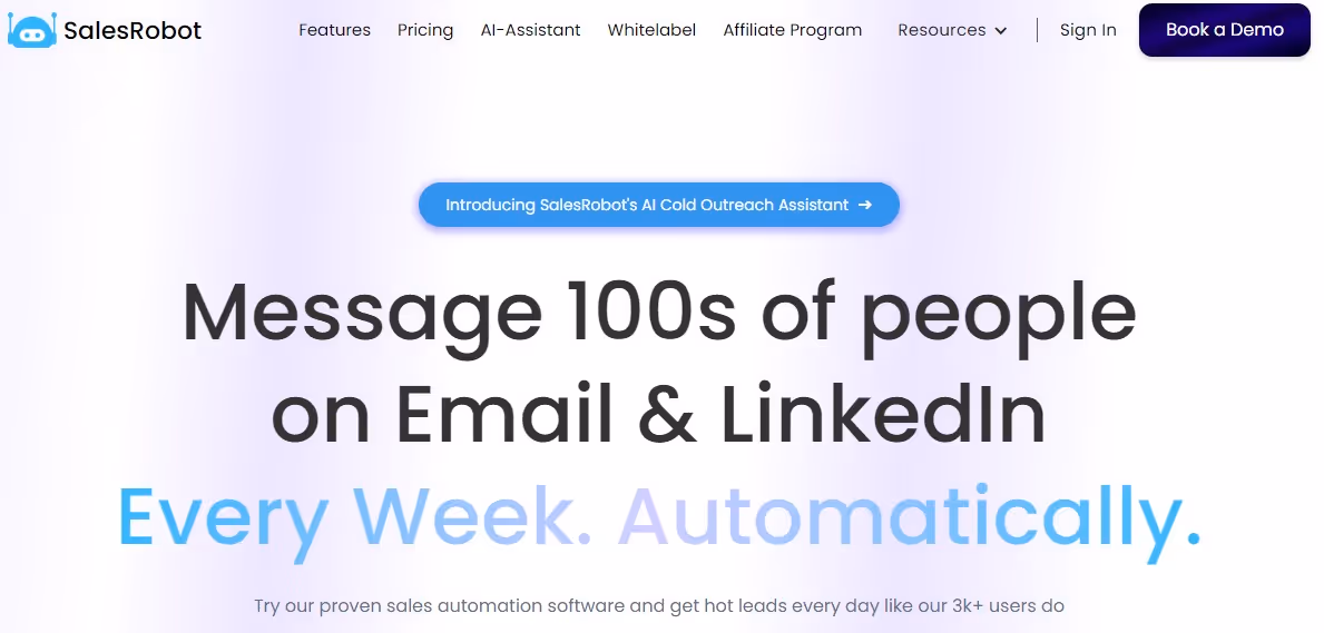 SalesRobot home page
