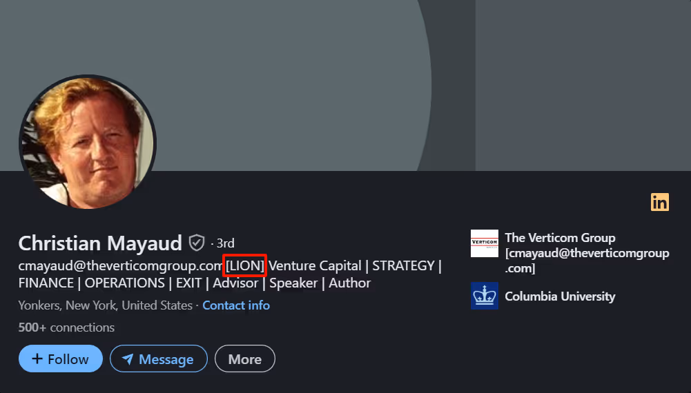 LinkedIn LION profile