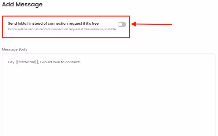 how you can send your LinkedIn message as Inmail variant. 