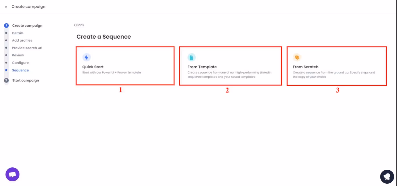 the 3 ways you can create a message sequence in Salesrobot.
