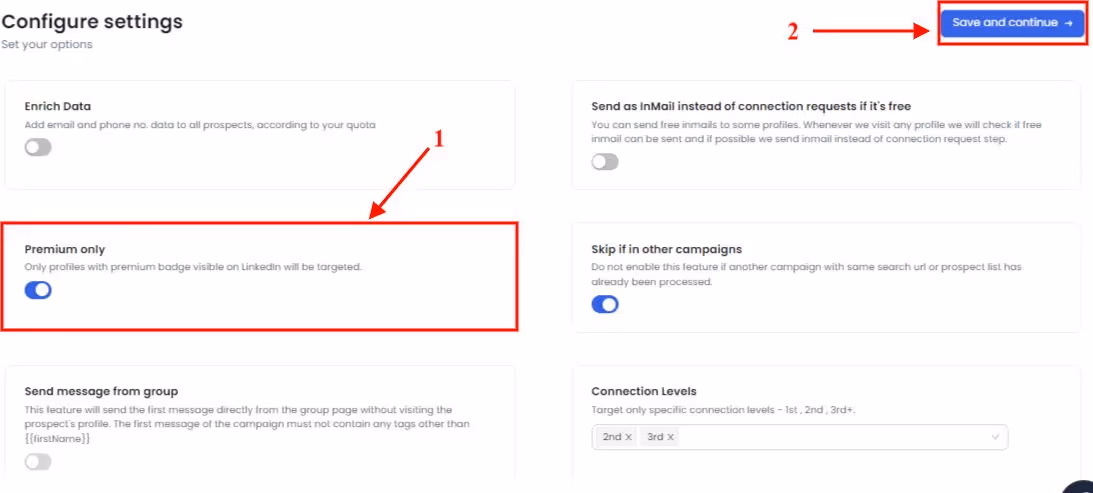 how you can reach out to only those who are LinkedIn premium users via salesrobot. 