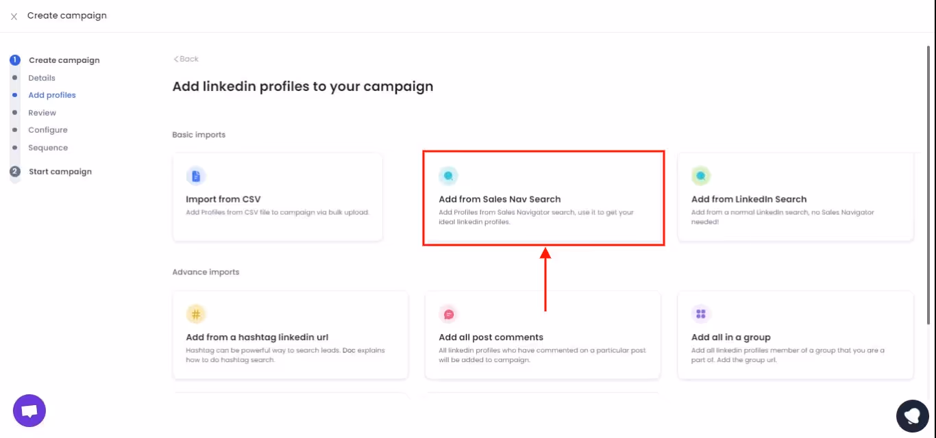 how to run a campaign based on your sales navigator search. 