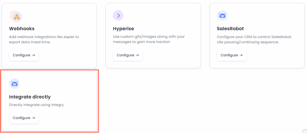 SalesRobot's integration options