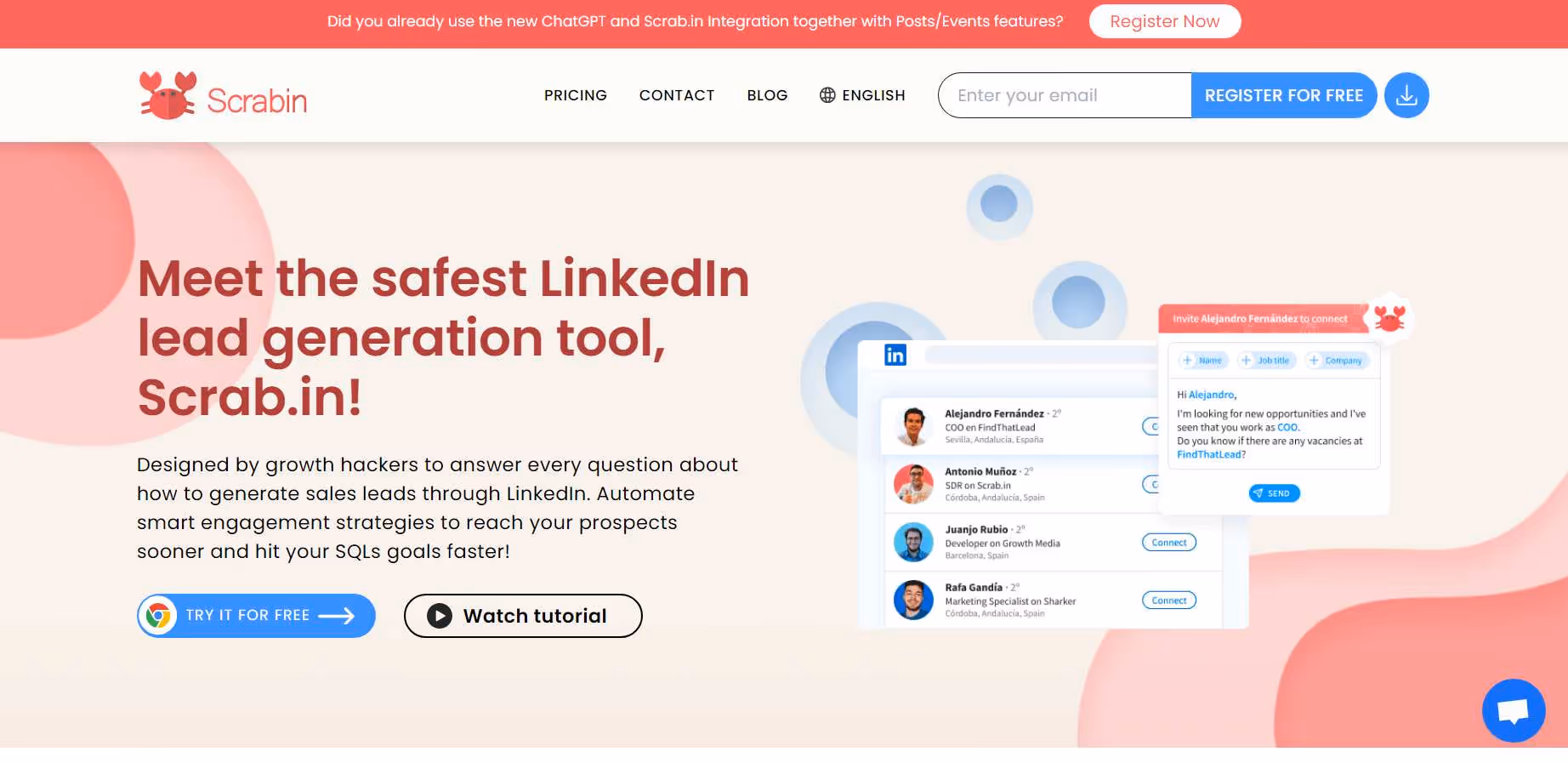 Scrabin homepage screenshot