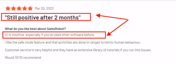 G2 review of Salesrobot