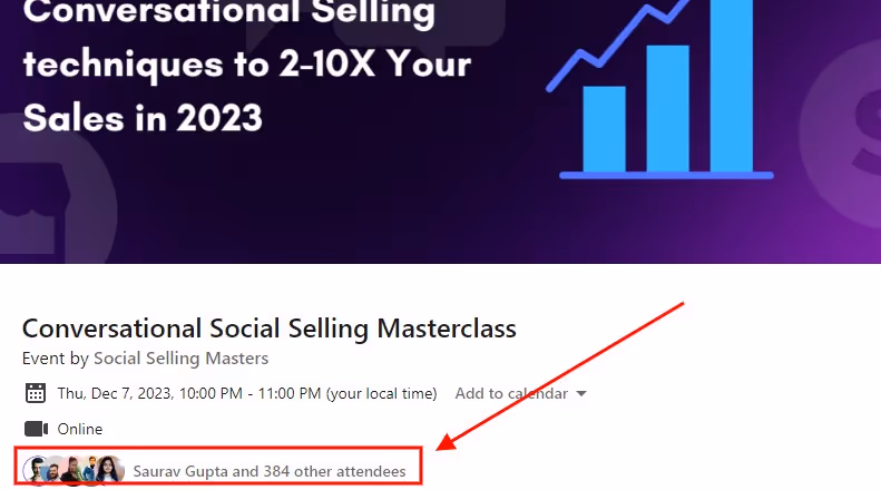 icon you need to click to view all attendees registered for an event.