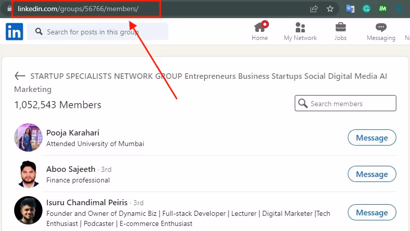 the LInkedIn Group URL you need to copy to run your campaigns.