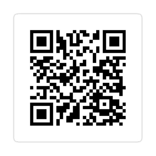 QR code that leads to Rick Astley's Never Gonna Give You Up music video