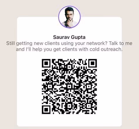 LinkedIn QR code of Saurav Gupta's profile.