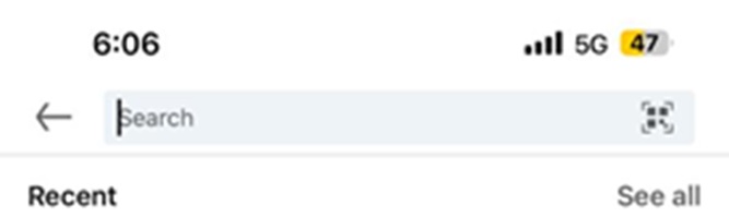 LinkedIn search bar on iOS.