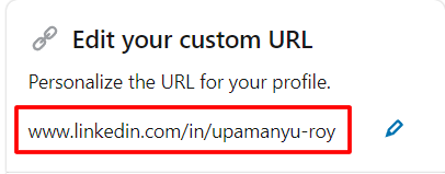 Edit custom URL on LinkedIn. 