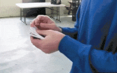 Man throwing business cards.