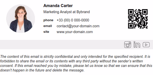LinkedIn QR code on an email signature. 