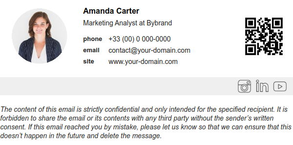 LinkedIn QR code on an email signature. 