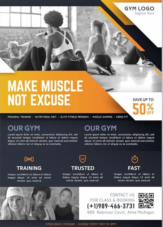 Example of a LinkedIn QR code on a fitness company page.