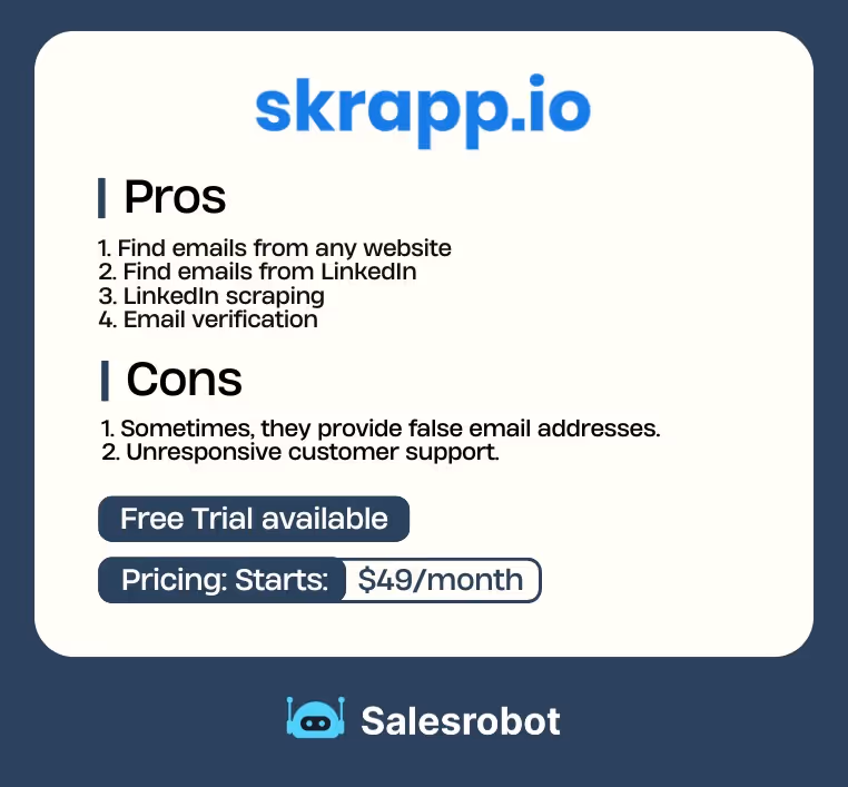 Skrapp.io pros and cons