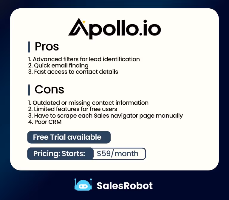 Apollo.io pros and cons