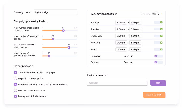 campaign processing limits on dripify