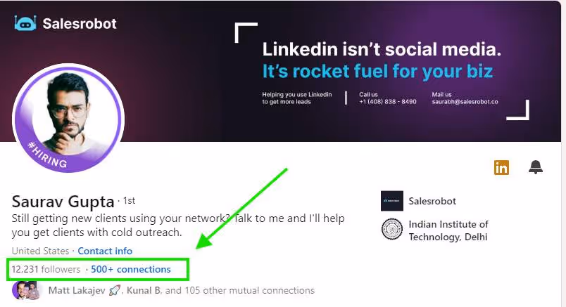 Example of strong LinkedIn network