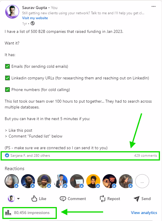 Free resources get you high LinkedIn reach
