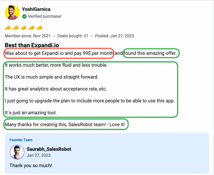 Salesrobot review on Appsumo