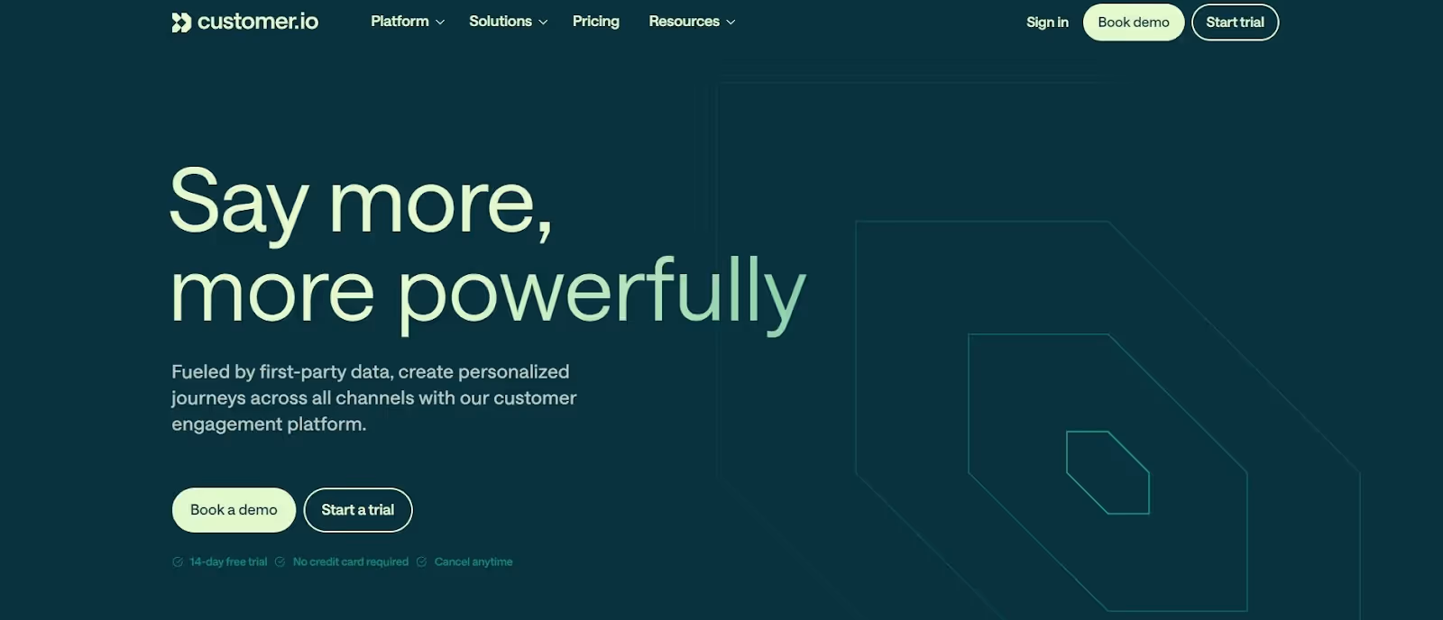 customer.io homepage
