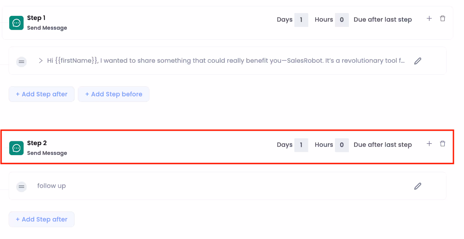 Follow-up messages to send automatically