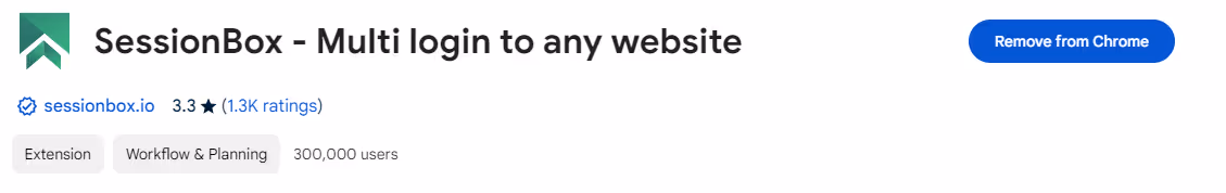 Session box chrome extension
