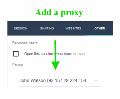Session box proxy setup