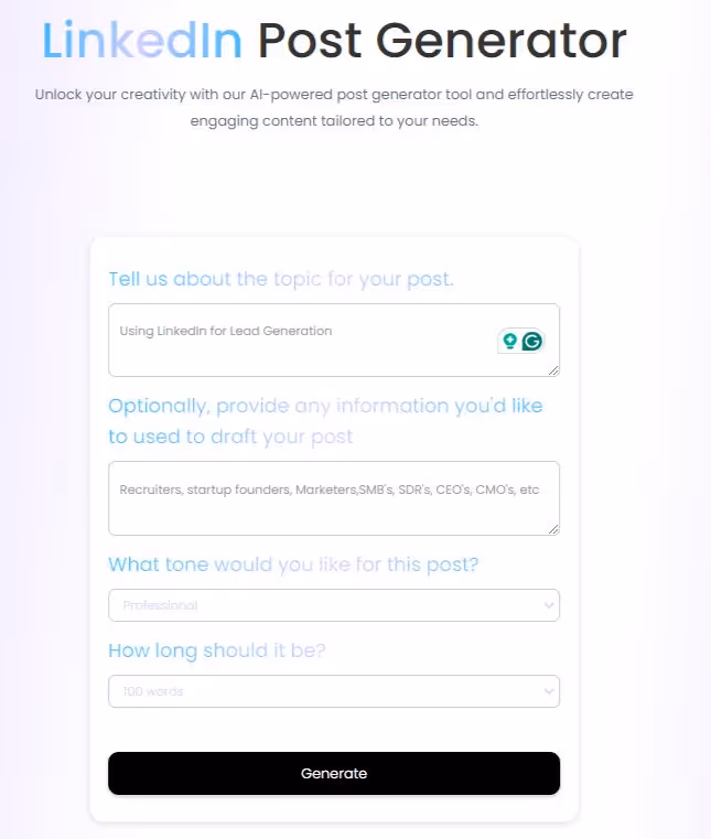 SalesRobot LinkedIn Summary Generator
