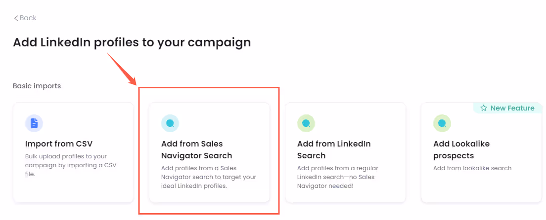 Add from Sales Navigator search on LinkedIn