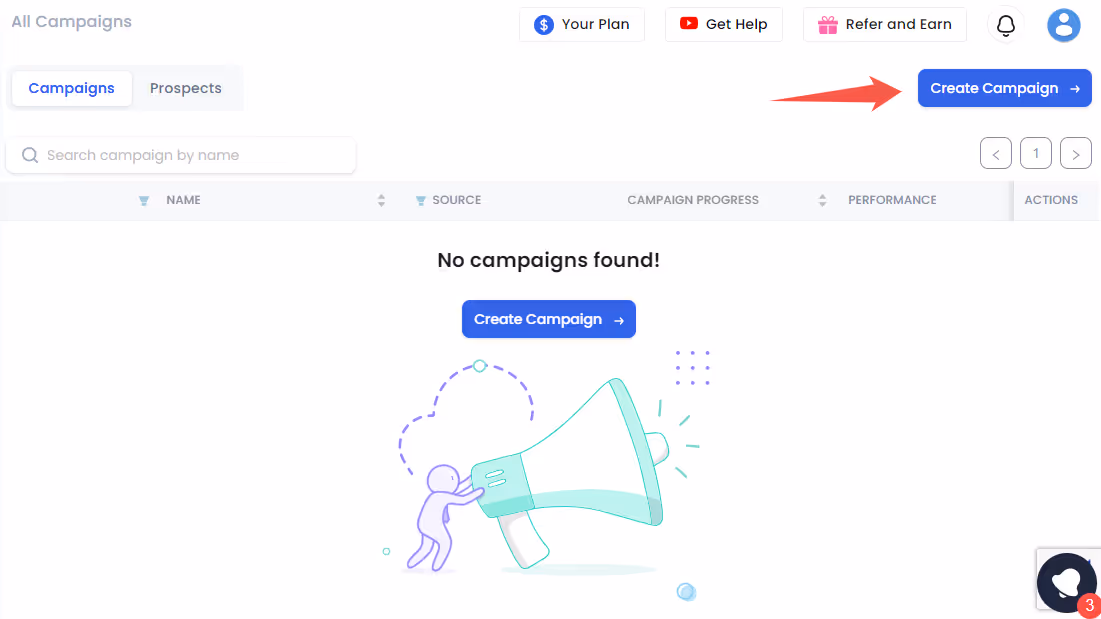 Create campaign option in SalesRobot