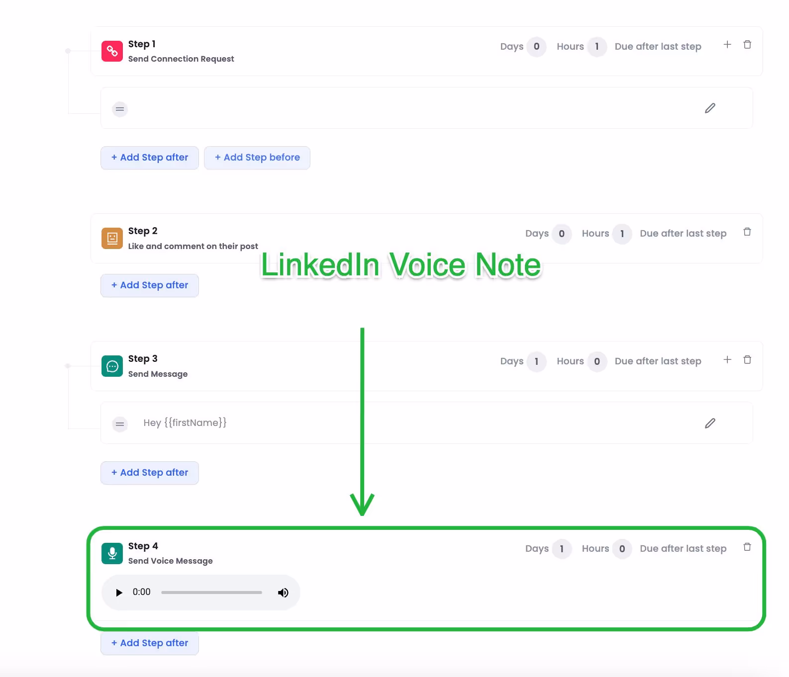 SalesRobot LinkedIn voice note
