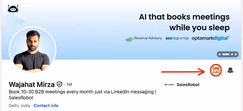 A profile with the golden LinkedIn premium icon.