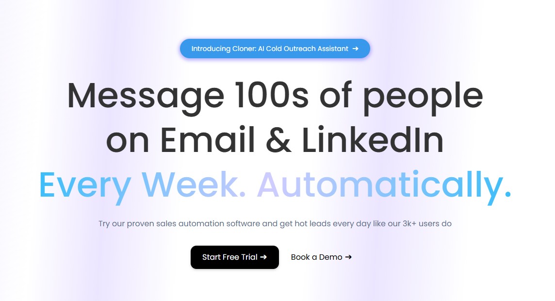 SalesRobot homepage.