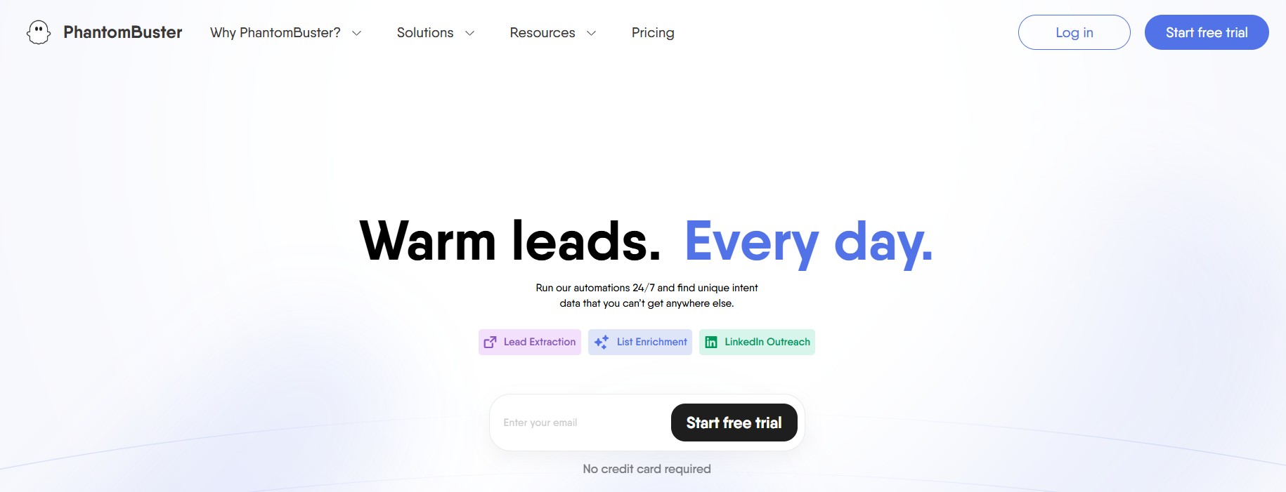 PhantomBuster homepage
