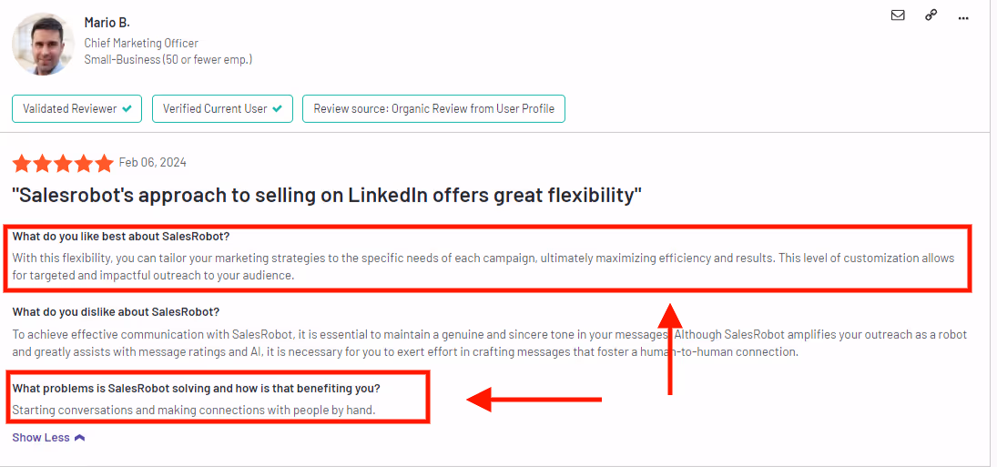 G2 review of SalesRobot
