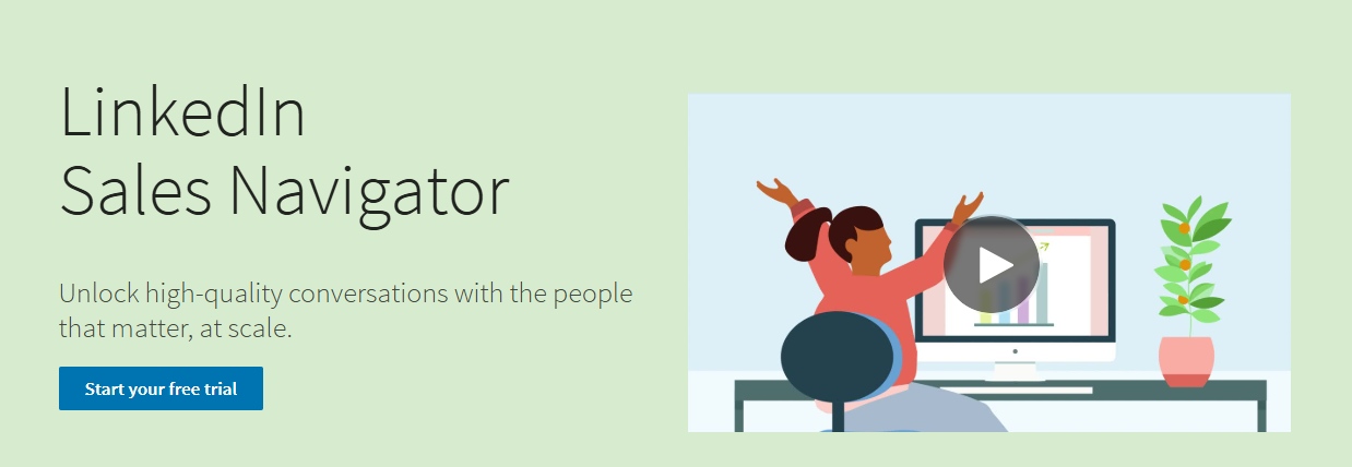 LinkedIn Sales Navigator homepage