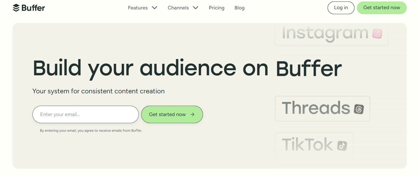Buffer homepage