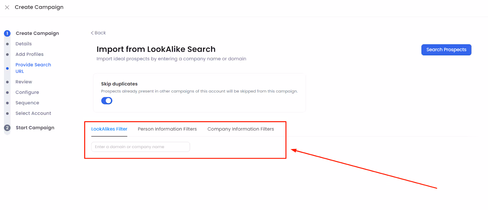 SalesRobot B2B lookalike ddatabase option