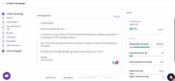 Initial message on campaign